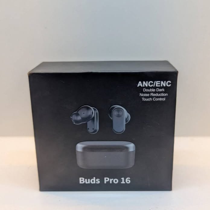 Buds Pro 16 Wireless Earbuds | ANC + ENC Noise Reduction | Bluetooth 5.3 | Touch Control | 40H Battery | Black